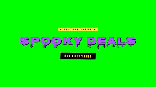 Spooky Deals Buy 1 Get 1 Free Halloween Green Screen 4K Title