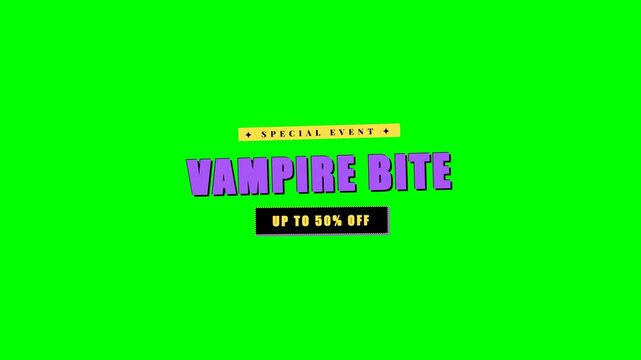Vampire Bite Up To 50% Off Halloween Green Screen 4K Title