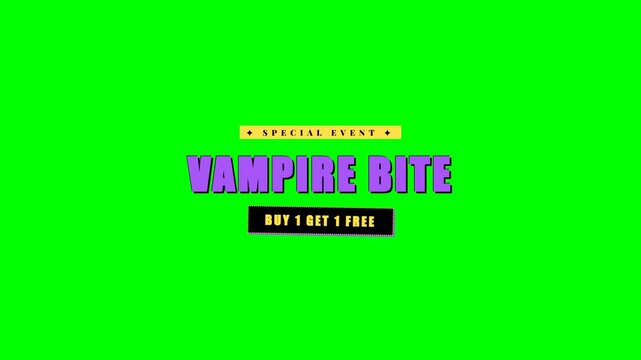Vampire Bite Buy 1 Get 1 Free Halloween Green Screen 4K Title