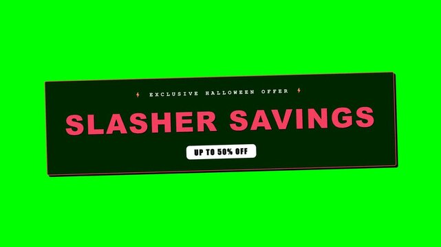 Slasher Savings Up To 50% Off Halloween Green Screen 4K Title