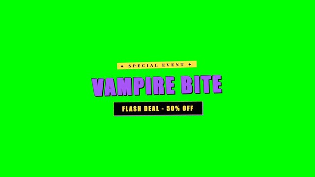 Vampire Bite Flash Deal 50% Off Halloween Green Screen 4K Title
