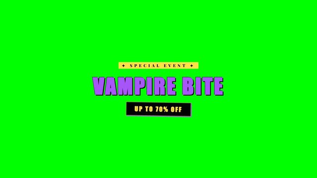 Vampire Bite Up To 70% Off Halloween Green Screen 4K Title