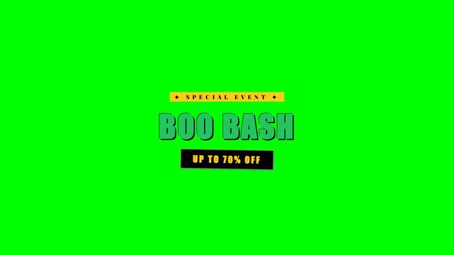 Boo Bash Up To 70% Off Halloween Green Screen 4K Title