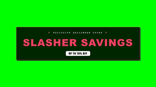 Slasher Savings Up To 70% Off Halloween Green Screen 4K Title