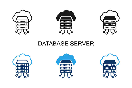 Database Server Icon Multi Style Solid Vector Illustration