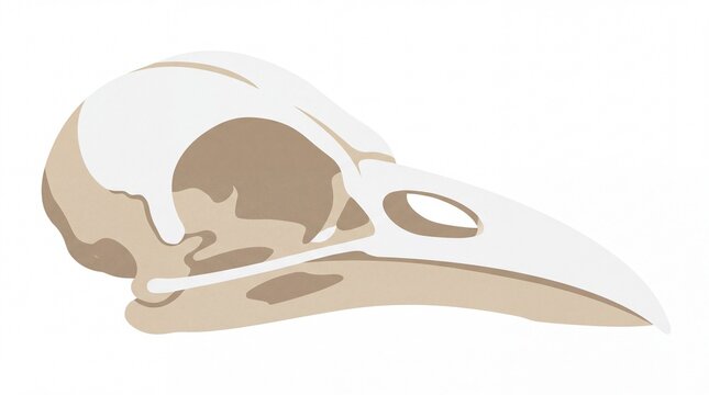 Bird skull profile illustration isolated on white background