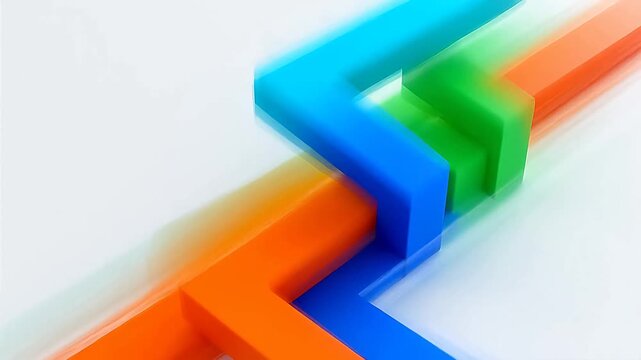 3D colorful arrows with glossy texture and dynamic arrangement