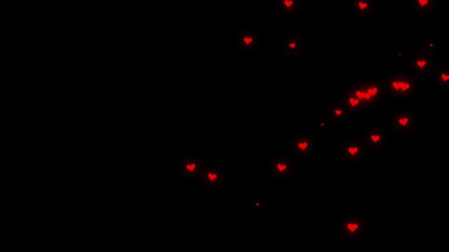 Luxury red heart frame animation with shining sequins, glittering dust and radiant particle bursts, festive valentine love background with elegant motion design, vibrant romantic celebration. 4k