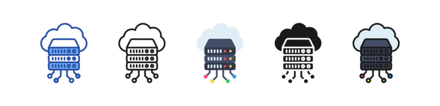 Database Server Icon Multi Style Illustration