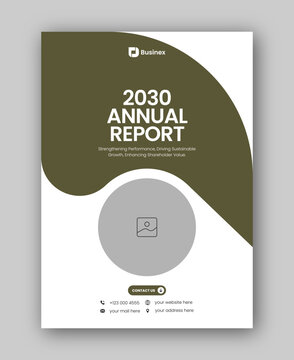 Brochure cover or annual report flyer design template for corporate business agency