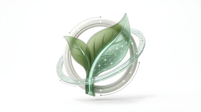 Modern 3D symbol representing smart agriculture, precision farming, agricultural technology, and digitally connected farming systems.