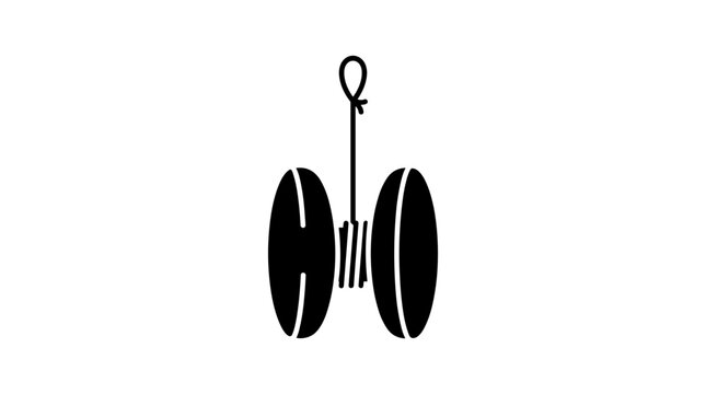 Black and White Silhouette of a Yo Yo Toy.