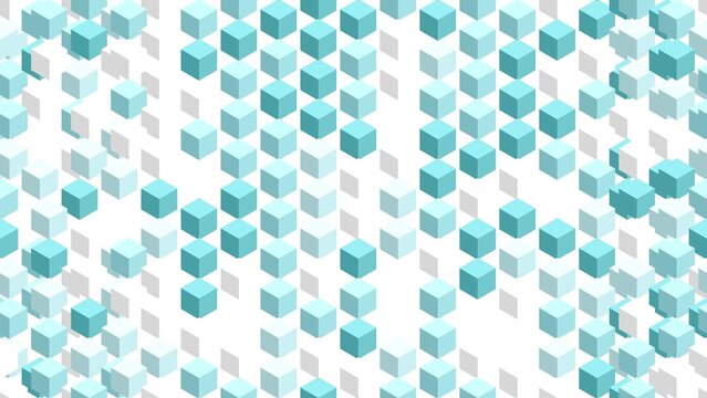pattern isometric horizontal Abstract geometric background with floating blue and white isometric cubes and shadows