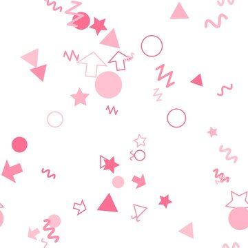 pattern confetti square Pink Confetti Shapes Falling Seamless Pattern Background Vector Cute Party Celebration Elements