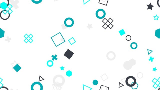 pattern geometric horizontal Abstract Geometric Shapes Pattern Teal Blue and Dark Gray on White Background Seamless Vector Illustration