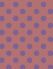 Seamless polka dot pattern background featuring purple circles on a dusty rose background, perfect for textile prints, digital scrapbooking, wallpaper, and decorative projects © HEMEL