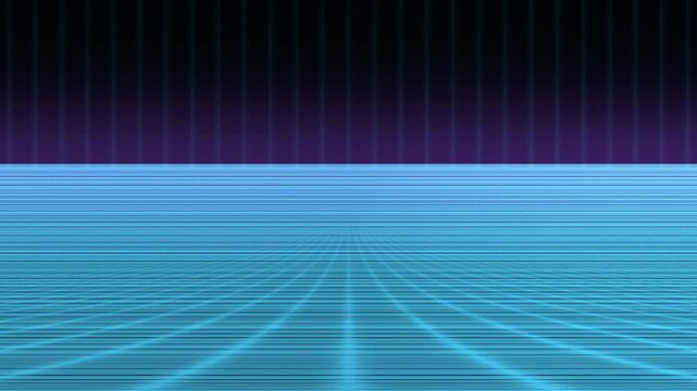 Futuristic neon perspective grid technology background seamless loop
