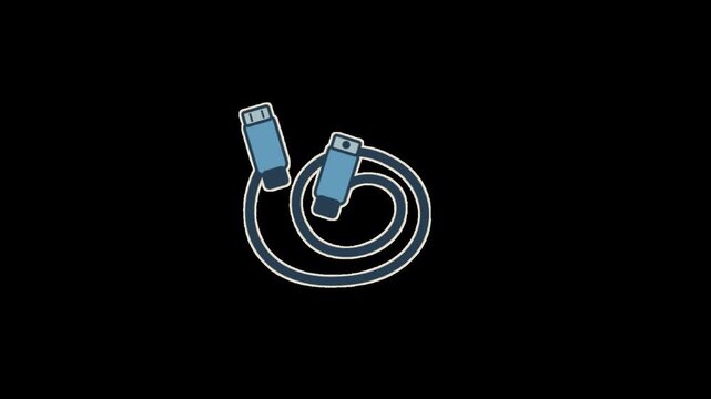 Animated Audio Cable Vector Icon Motion Graphic