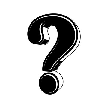 Black question mark symbol isolated on a white background