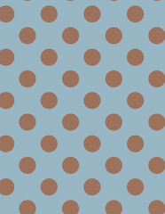 Seamless polka dot pattern background featuring brown circles on a light blue background, perfect for textile prints, digital scrapbooking, wallpaper, and decorative projects. © HEMEL