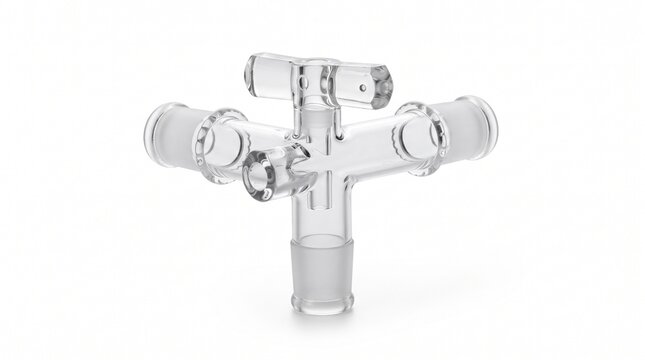 Clear Plastic Multi Port Connector Valve for Medical Fluid Management and Laboratory Equipment