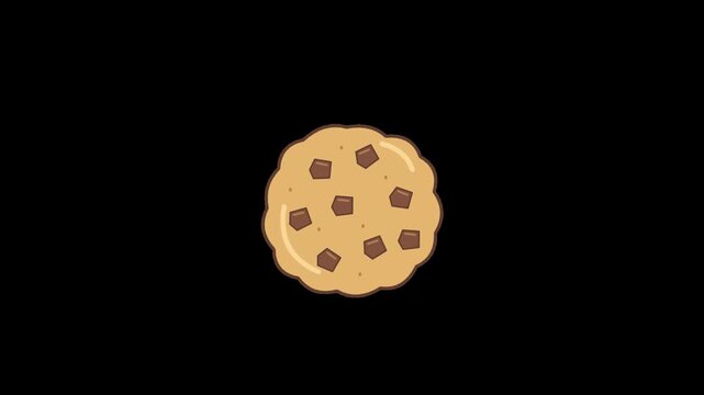 Animated Chocolate Chip Cookie Flat Vector Icon