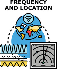 Fototapeta premium Visualizing global positioning system signals, network frequency waves, and radar technology for accurate location finding and communication connectivity across the world