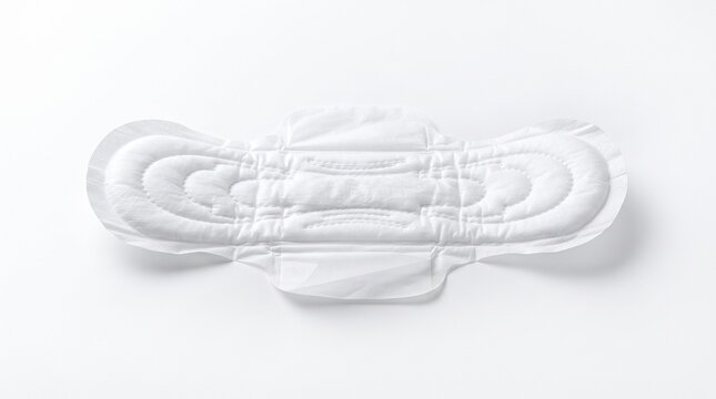White sanitary napkin for feminine hygiene and menstrual care isolated on white background