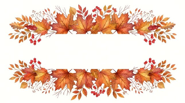 A beautiful thanksgiving frame adorned with autumn leaves and vibrant fall colors symbolizing gratitude and togetherness