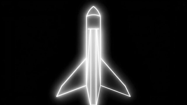 Rocket launching against dark space background with glowing rocket ascending video glowing space setting high speed extraterrestrial technological illustration engineering