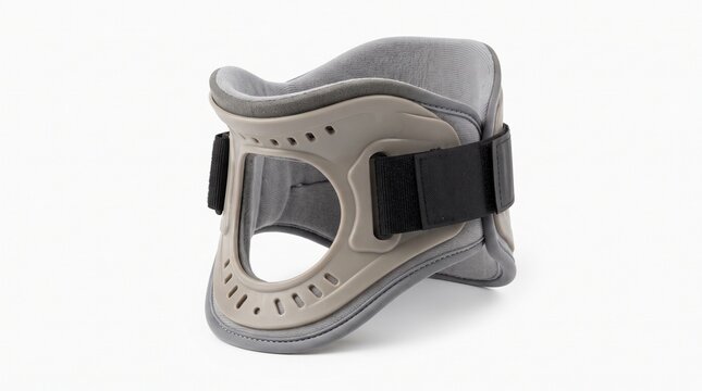 Adjustable Medical Cervical Collar for Neck Support and Orthopedic Stabilization Isolated on White Background for Healthcare Professionals
