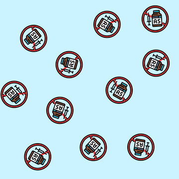 ban on anabolic steroids vector seamless pattern ban on anabolic steroids sign illustration