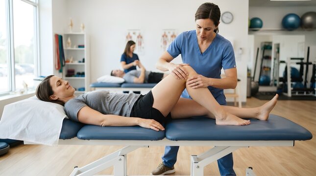 Physical Therapist Leg Exercise