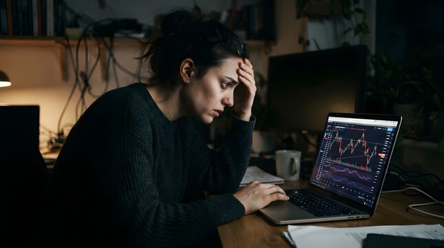 Woman stressed out over a office meeting