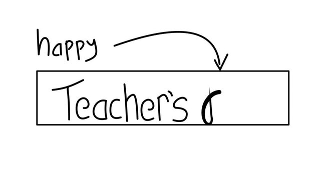 Elegant, minimalist, hand-drawn style animated Happy Teacher's Day video