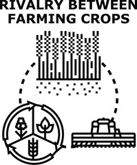 Obraz premium Farming crops are competing for resources within the soil, illustrating the concept of crop rotation for sustainable land management and agricultural efficiency