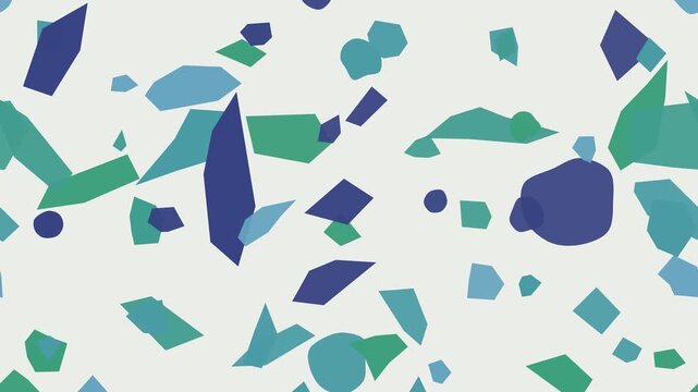 Animierter cyan Terrazzo-Bewegungshintergrund nahtlose Schleife
