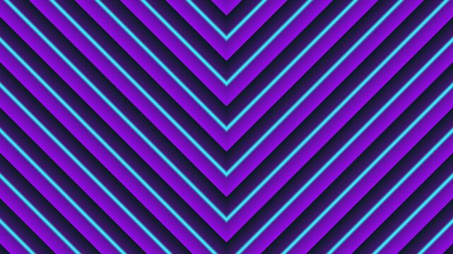 Abstract Geometric Purple and Cyan V Shape Neon Lines Moving Background Loop