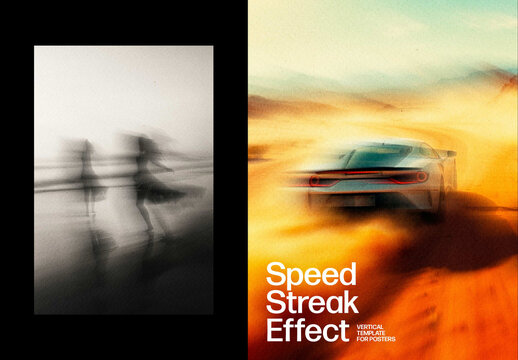 Vertical Speed Streak Effect For Poster And Print Design