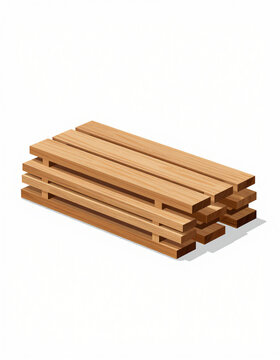 collection stacked staggered natural wood planks varying lengths widths crisp white studio backdrop soft