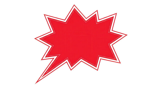 Red comic speech bubble isolated on transparent background