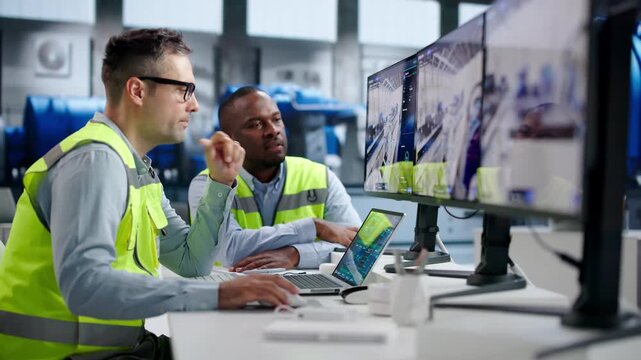 Engineer Monitors Real-time 3D Simulation Software