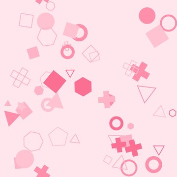pattern geometric square Pink Geometric Shapes Seamless Pattern Background Abstract Flat Design Elements Vector Illustration