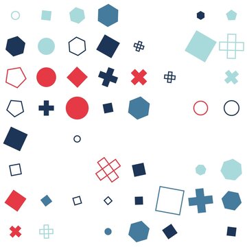 pattern grid square Abstract Geometric Shapes Pattern Seamless Background with Circles Squares Hexagons Rhombuses Crosses and Pentagons