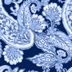 paisley floral seamless pattern ornament © HoyaBouquet