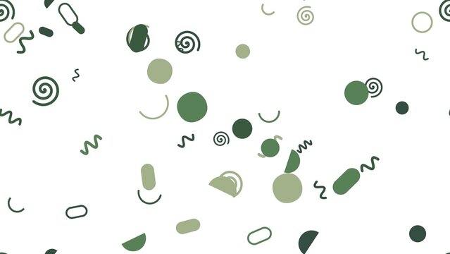 pattern organic horizontal Abstract green geometric shapes pattern on white background. Modern minimalist design element
