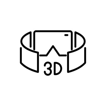 Vector illustration of 3D virtual tour headset icon for real estate virtual reality property viewing