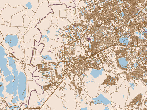 Minimal street map of Soacha, Colombia