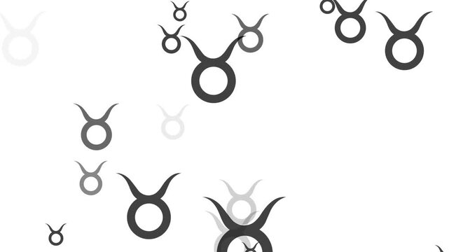 Animated Taurus zodiac graphic zooming in, transparent background, motion graphics, 4K video.