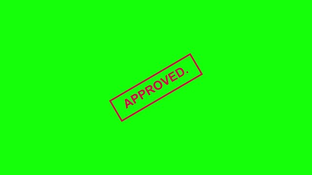 Approved Stamp Animation on Green Screen